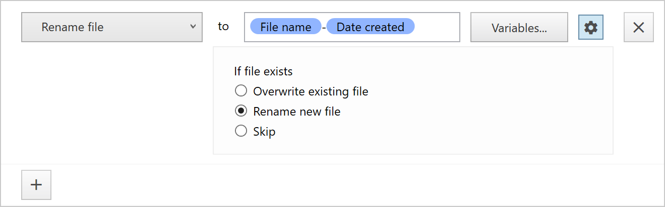 Rename file action