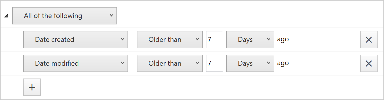 Date created and modified conditions